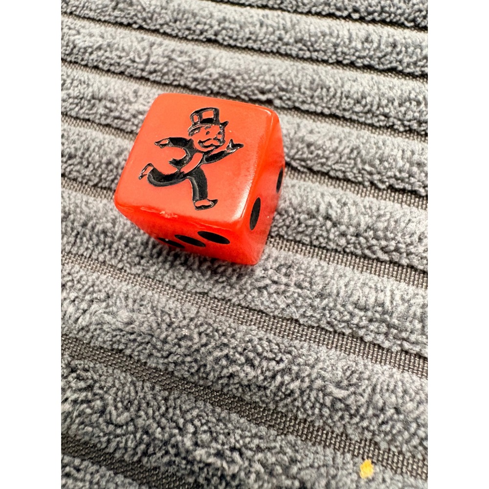 Vintage Monopoly Speed Die Red Replacement Piece Board Game Accessory